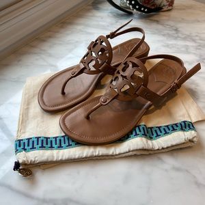 Tory Burch Miller Block Heel Sandals in Tan